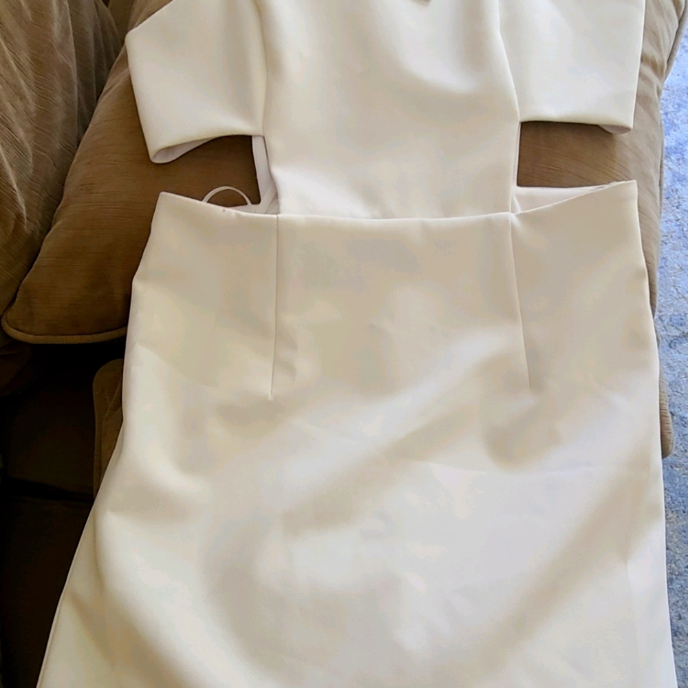 Cut-out white mini dress
